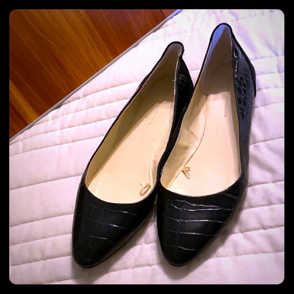 Zara Black textured flats